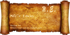 Már Edvin névjegykártya